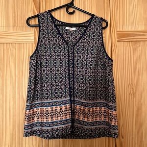 Skies Are Blue V-Neck Sleeveless Sz M